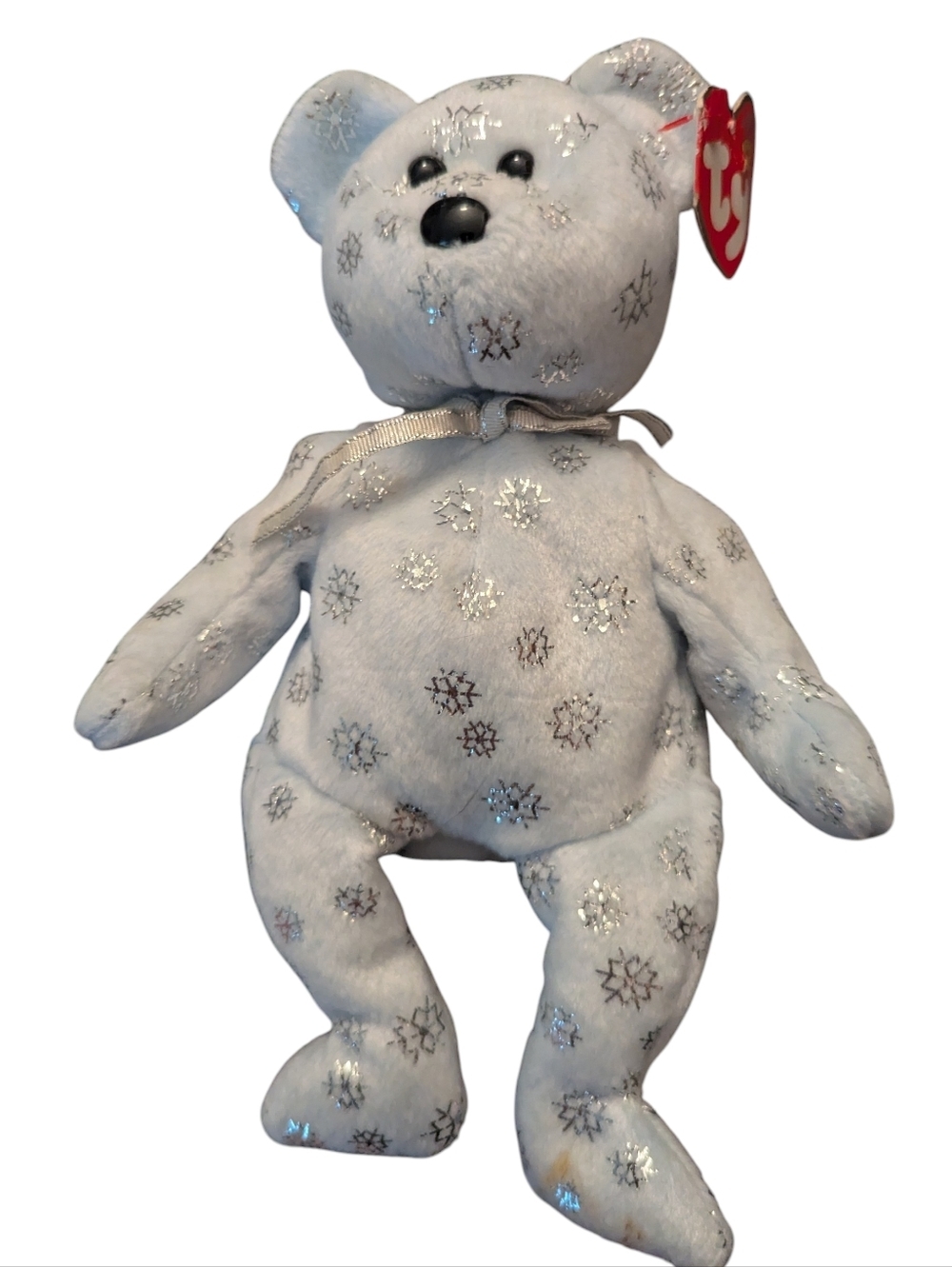 Ty Beanie Baby Flaky the Snowflake Bear 2002 Christmas Holiday Plush Toy